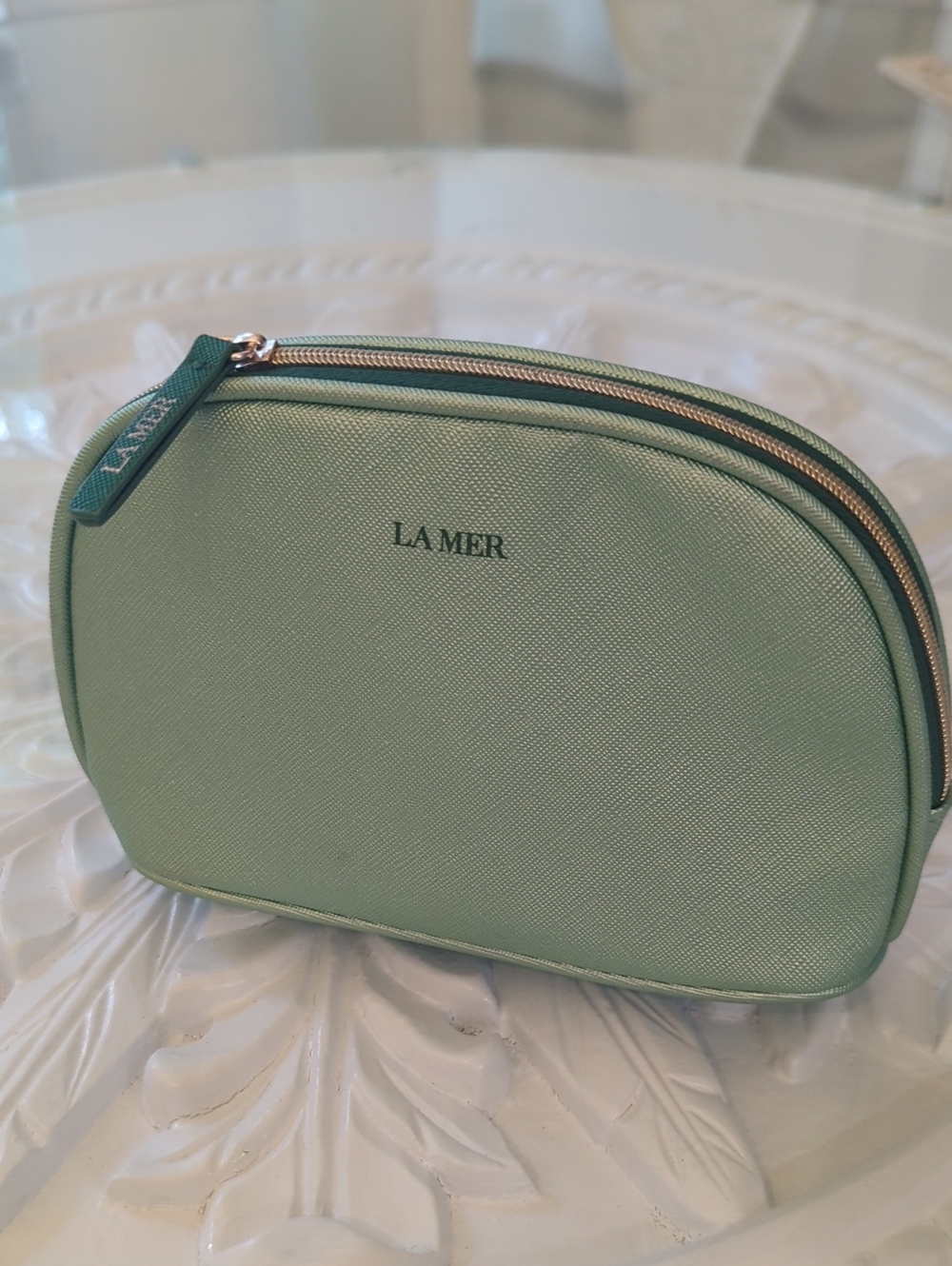 La Mer Mint Green Travel Pouch